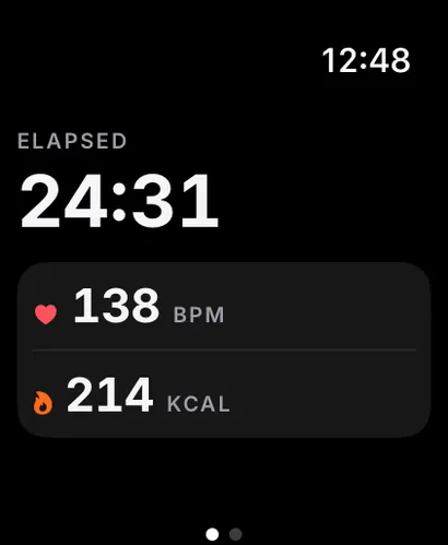 Live heart rate and calories during a session