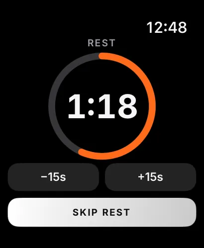 The rest timer between sets